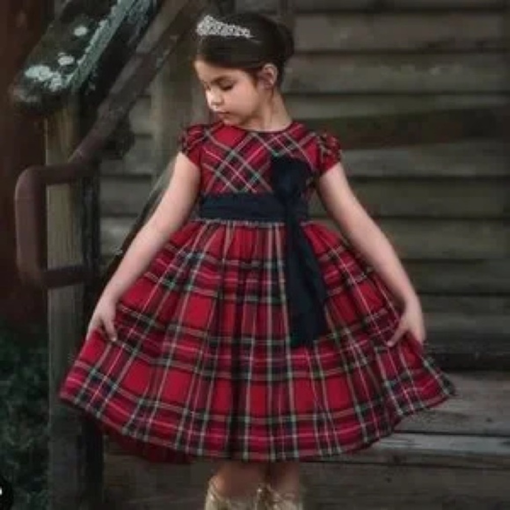 Trish Scully red plaid, Christmas dress size 8